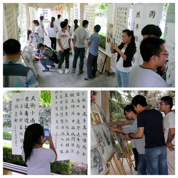 作品吸引了众多同学前来观赏